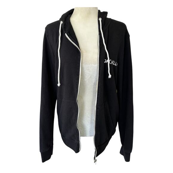 H&M X Coachella Festival Full Zip Hoodie Jacket‎ Small Black Music Goth Grunge - Picture 8 of 11